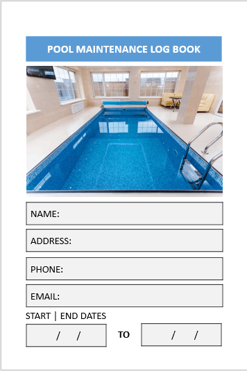 Pool Maintenance Log Book